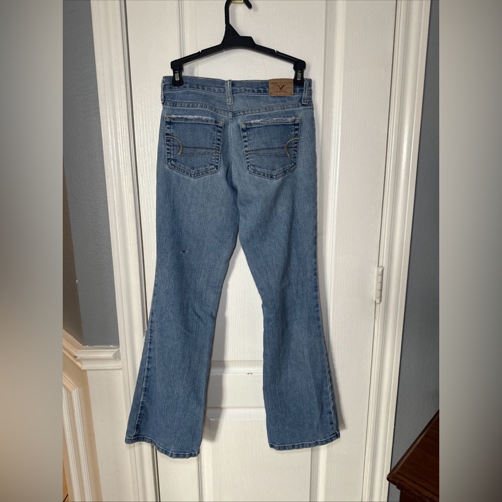 American Eagle Women’s Y2K Strech Skinny Flare Jeans Size 2 Petite Color Blue - Picture 6 of 15